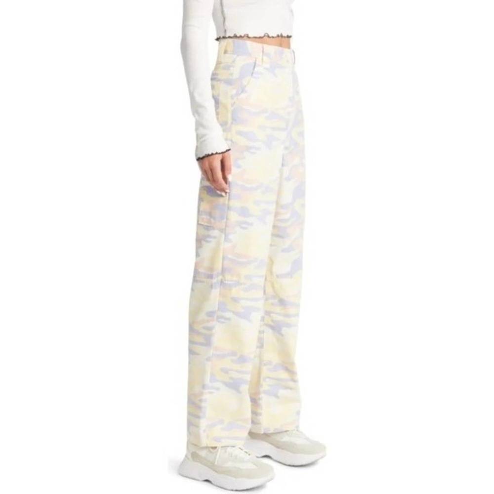 Topshop Pastel Camo Wide Leg Pants - Picture 2 of 7
